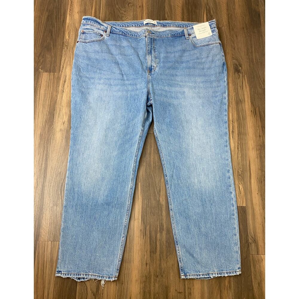 NEW Abercrombie & Fitch The Ankle Straight Ultra High Rise denim blue jeans 24L